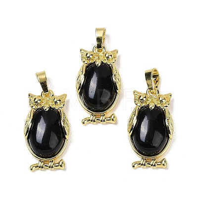 Natural Obsidian Pendant KK-F887-02G-17-1