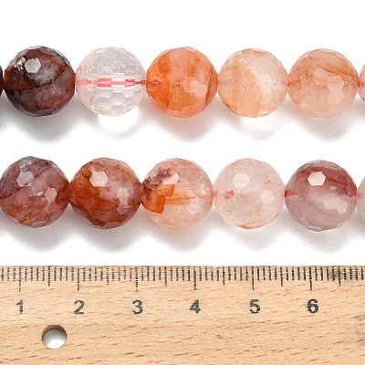 Grade A Natural Red Hematoid Quartz/Ferruginous Quartz Beads Strands G-L642-F03-12mm-1