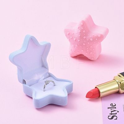 Starfish Shape Velvet Jewelry Boxes X-VBOX-L002-D02-1