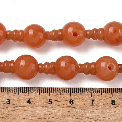 Natural Red Aventurine 3-Hole Guru Beads Strands G-H064-E11-01-1