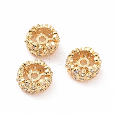 Brass Micro Pave Cubic Zirconia Spacer Beads KK-A181-VF435-2-1