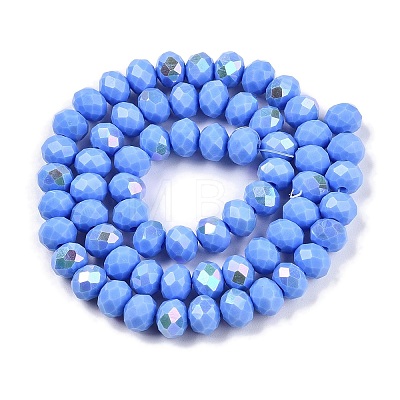 Electroplate Opaque Solid Color Glass Beads Strands LS-EGLA-A044-P8mm-L17-1