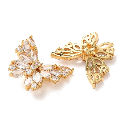 Brass Micro Pave Cubic Zirconia Beads KK-K422-12G-03-1