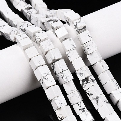 Natural Howlite Beads Strands G-T139-8x8-02A-1