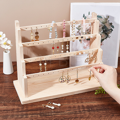 4-Tier Wood Earring Display Organizer Holder EDIS-WH0031-05A-1