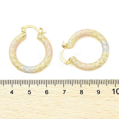 Brass Two Tone Hoop Earrings EJEW-B117-06C-M-1