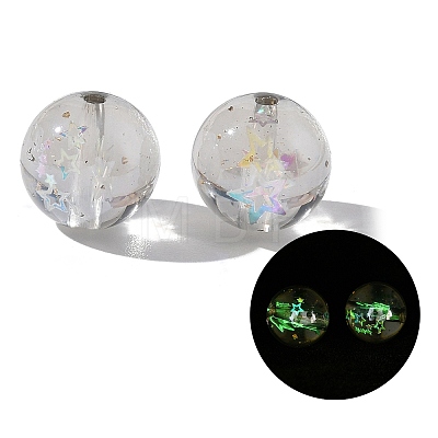 Luminous Transparent Resin Beads RESI-F073-03B-1