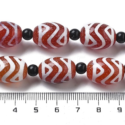 Tibetan Style dZi Beads Strands G-NH0037-C01-01-1