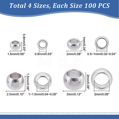 Unicraftale 304 Stainless Steel Crimp Beads STAS-UN0011-78P-1