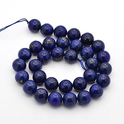 Dyed Natural Lapis Lazuli Round Beads Strands G-G735-06-8mm-1