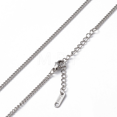 304 Stainless Steel Curb Chain Necklace for Men Women NJEW-K245-015A-1