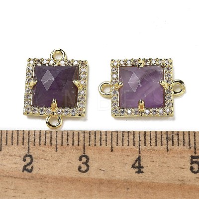 Natural Amethyst Faceted Square Links G-I375-03G-03-1