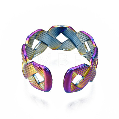 Ribbon Braided Shape Cuff Rings RJEW-N038-019-1