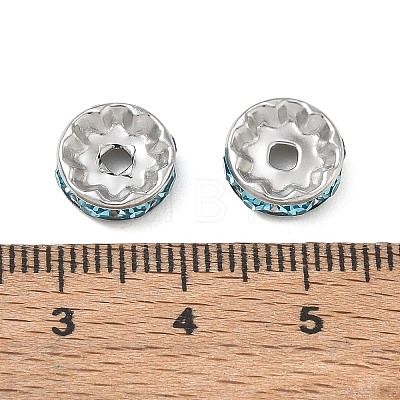 304 Stainless Steel Rhinestone Spacer Beads RB-CBA18B7-01P-04-1