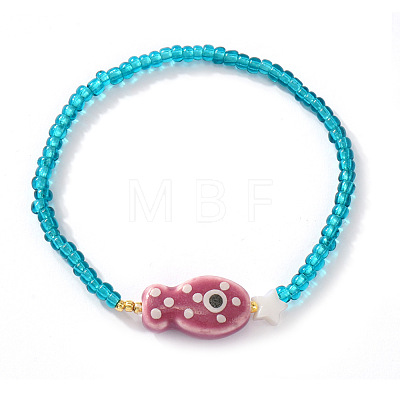 Handmade Porcelain & Resin Beads Stretch Bracelets for Women RS1476-2-1