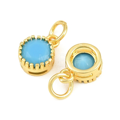 Brass Pave Cubic Zirconia Charms CU-CBA3D67-02G-1