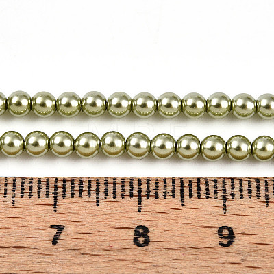 Baking Paint Pearlized Glass Pearl Bead Strands HY-N002-3mm-A07-1