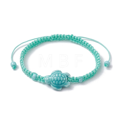 Porcelain Tortoise Braided Bead Bracelets BJEW-JB10058-03-1