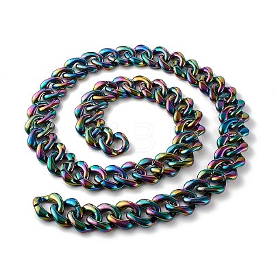 Handmade AB Color Plated Acrylic Twisted Chains AJEW-JB00978-03-1