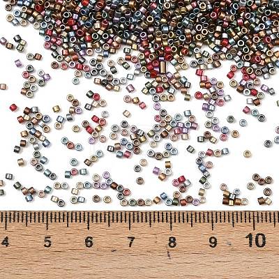 Matte Metallic Colours Glass Cylinder Seed Beads EGLA-K064-03-1
