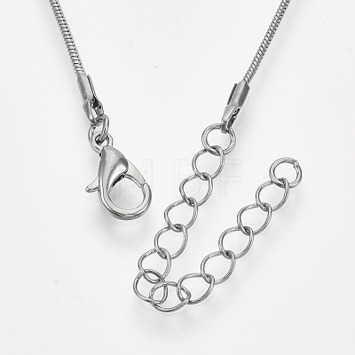 Brass Round Snake Chain Necklace Making MAK-T006-11B-B-1