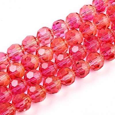 Baking Paint Transparent Glass Beads Strands DGLA-A035-T10mm-A02-1