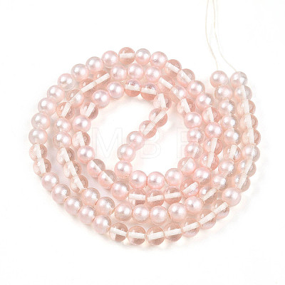 Baking Paint Transparent Glass Beads Strands DGLA-N011-8mm-03-1