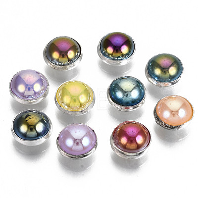 Imitation Pearl ABS Plastic Sewing Buttons BUTT-T009-6mm-M-S-1