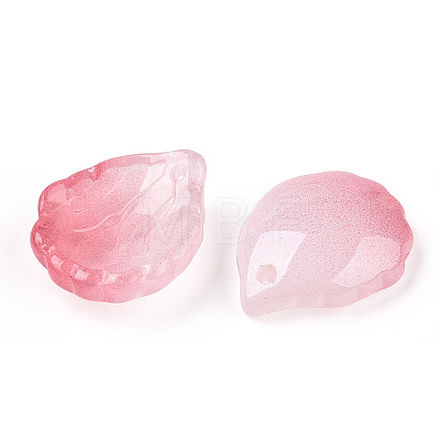 Baking Painted Transparent Glass Petal Beads DGLA-N004-21-1