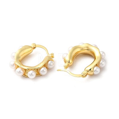 Plastic Pearl Beaded Hoop Earrings EJEW-Q024-04G-1