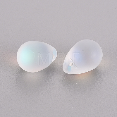 Transparent Spray Painted Glass Charms GLAA-T016-37-C01-1