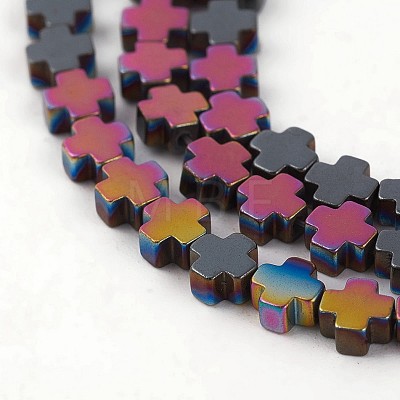 Electroplated Non-magnetic Synthetic Hematite Beads Strands G-P408-C-1