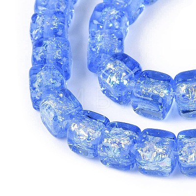 Handmade Foil Glass Beads Strands FOIL-Q002-04B-1