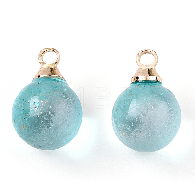 Two Tone Transparent Spray Painted Glass Pendants GLAA-N035-020A-C03-1