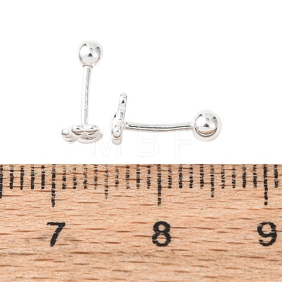S999 Fine Silver Stud Earrings EJEW-C179-03S-1