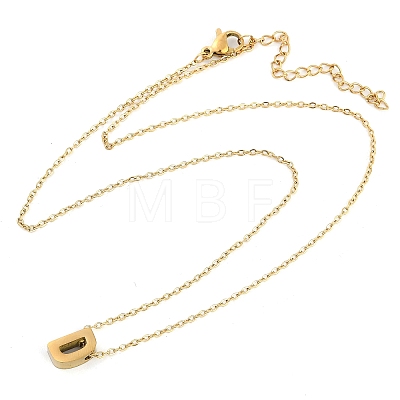 Ion Plating(IP) 304 Stainless Steel Pendant Necklaces NJEW-R050-01G-04-1