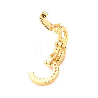 Brass Micro Pave Cubic Zirconia Clear Cubic Zirconia Twister Clasps KK-B196-01P-1