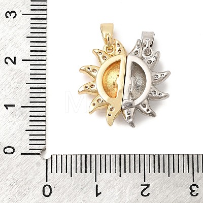 Valentine's Day Brass Micro Pave Cubic Zirconia Split Pendants KK-H251-01A-GP-1