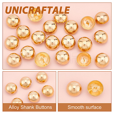 Unicraftale 20Pcs 1-Hole Alloy Shank Buttons FIND-UN0002-83MG-1