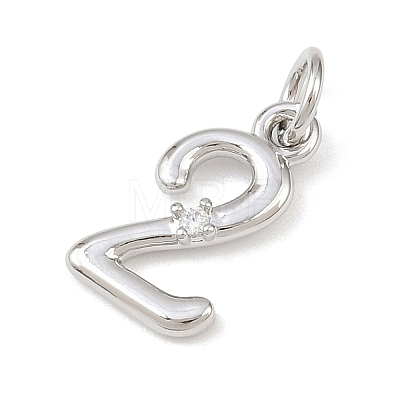Brass Micro Pave Clear Cubic Zirconia Charms KK-P339-27P-02-1