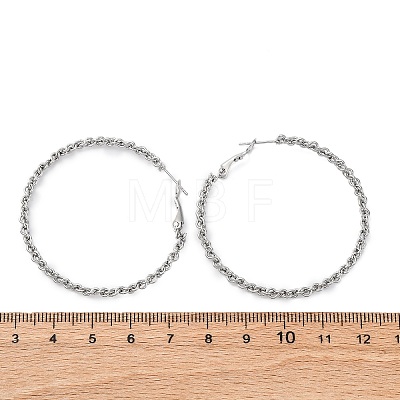 304 Stainless Steel Hoop Earrings EJEW-S250-02B-P-1