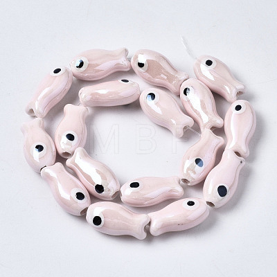 Handmade Porcelain Ceramic Beads Strands PORC-T006-03Q-1
