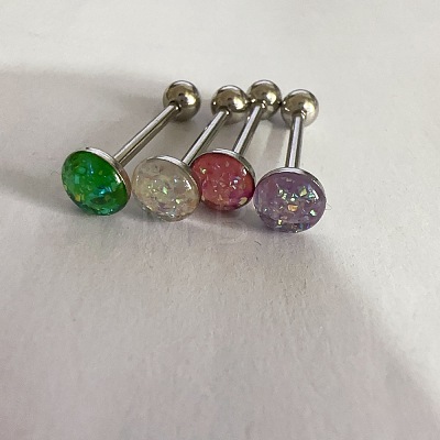 Titanium Steel Enamel Tongue Rings WG76637-07-1