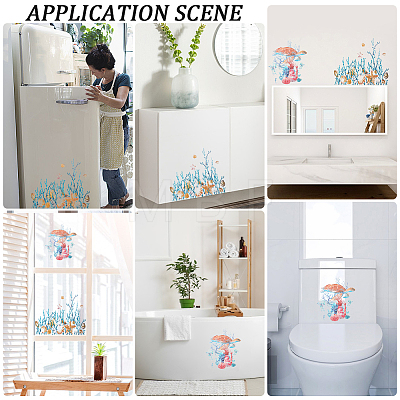 CREATCABIN 6 Sheets 2 Styles Ocean Theme PVC Self Adhesive Decorative Stickers DIY-CN0002-95-1