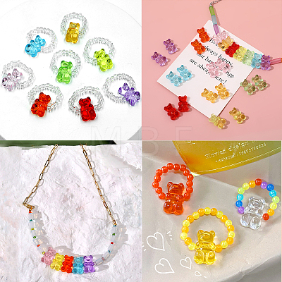 180Pcs 9 Colors Transparent Acrylic Beads TACR-CJ0001-27-1