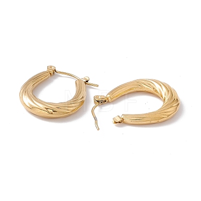 Ion Plating(IP) 304 Stainless Steel Twist Teardrop Hoop Earrings for Women EJEW-G314-05G-1