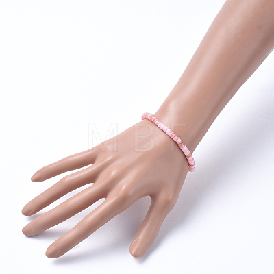 Natural Shell Stretch Beaded Bracelets BJEW-JB05183-01-1