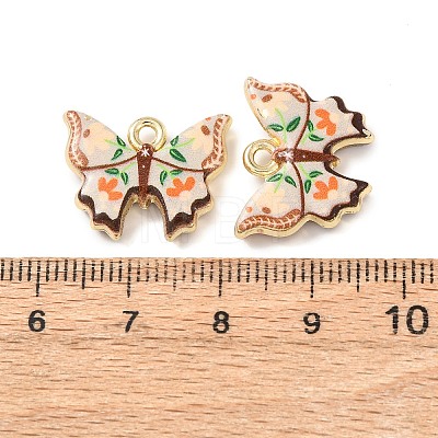 Double Face Printed Alloy Pendants FIND-D038-09G-1
