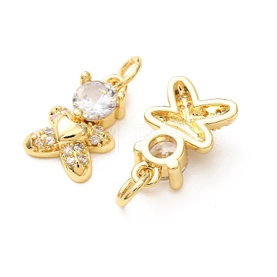 Brass Micro Pave Clear Cubic Zirconia Charms CU-E003-18G-03-1