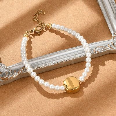 Plastic Imitation Pearl Beads Bracelets for Women BJEW-M056-12G-1